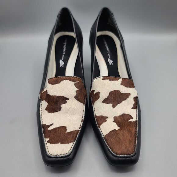Easy Spirit Elaine Animal Print Square Toe Wedge Heel Loafers Size 8.5 - Picture 1 of 16